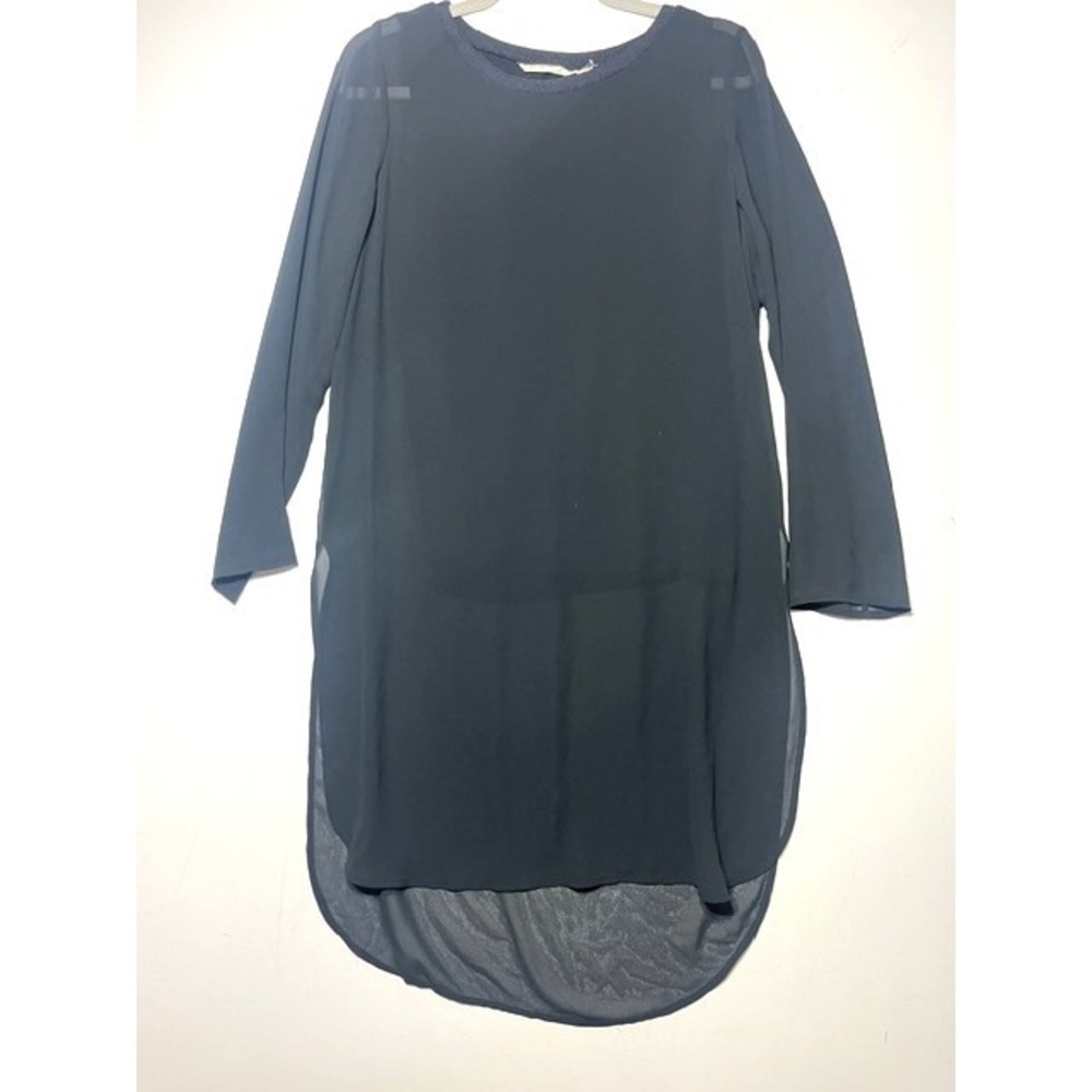 Soft Surroundings Black High Low Layered Tunic Top Long Sleeve Small 27756 - Picture 1 of 8